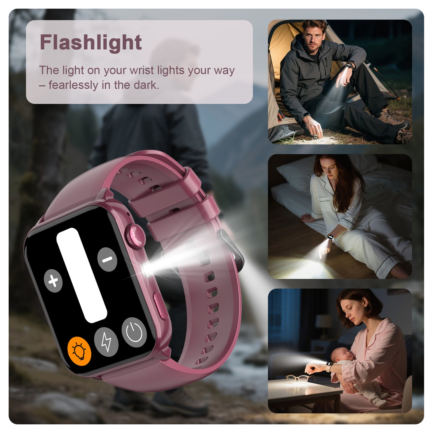 IOWODO R30MAX Unisex Smartwatch: 1.91" LED Screen, Bluetooth Calls, 100+ Sports Modes, IP68 Waterproof, 6-Day Battery, iOS/Android, Purple