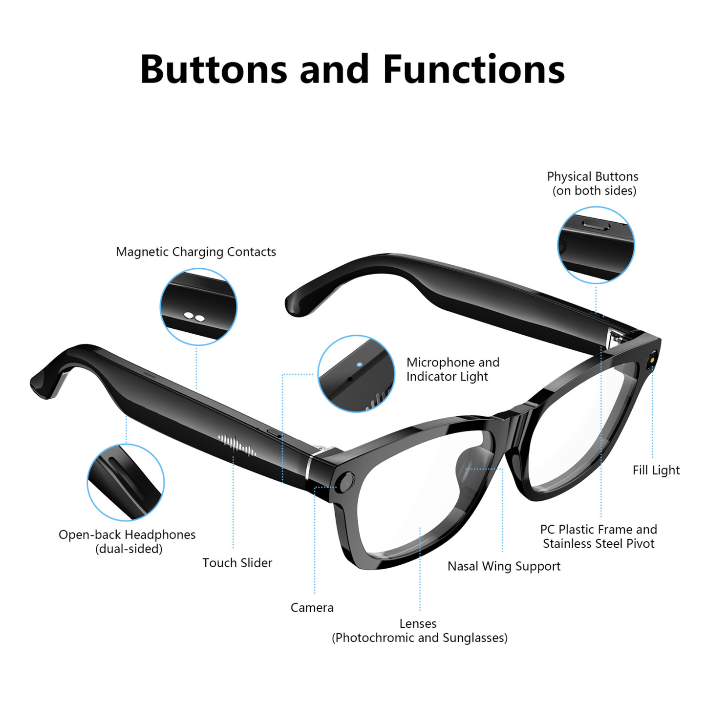 BV100 AI Smart Glasses with Camera