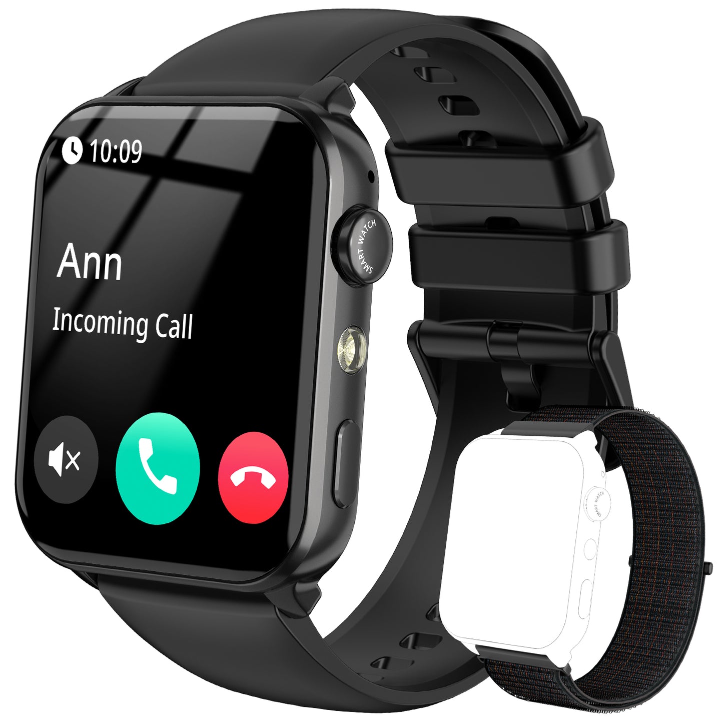 IOWODO R30MAX Unisex Smartwatch: 1.91" LED Screen, Bluetooth Calls, 100+ Sports Modes, IP68 Waterproof, 6-Day Battery, iOS/Android, Black