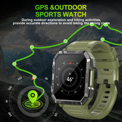 Smartwatch militare IOWODO W60, nero