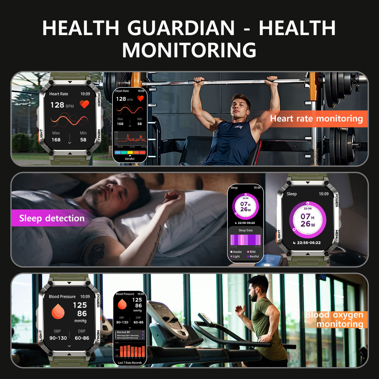 Smartwatch da esterno IOWODO W70Pro, nero