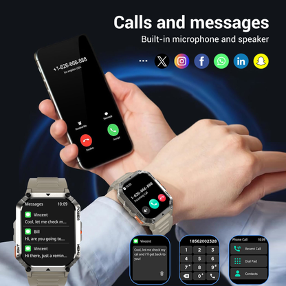 Reloj inteligente para exteriores IOWODO W70Pro, negro
