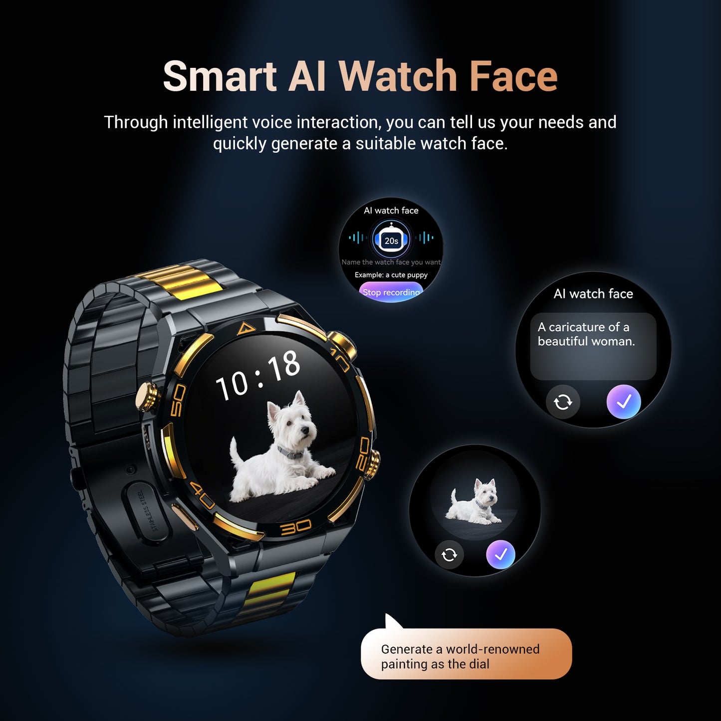 IOWODO Military Smart Watch for Men, 2.01-inch fits for Android and Iphone Devices, Waterproof Fitness Tracker Watches with Answer/Make Calls/100+ Sport Modes/LED Flashlight (Black)