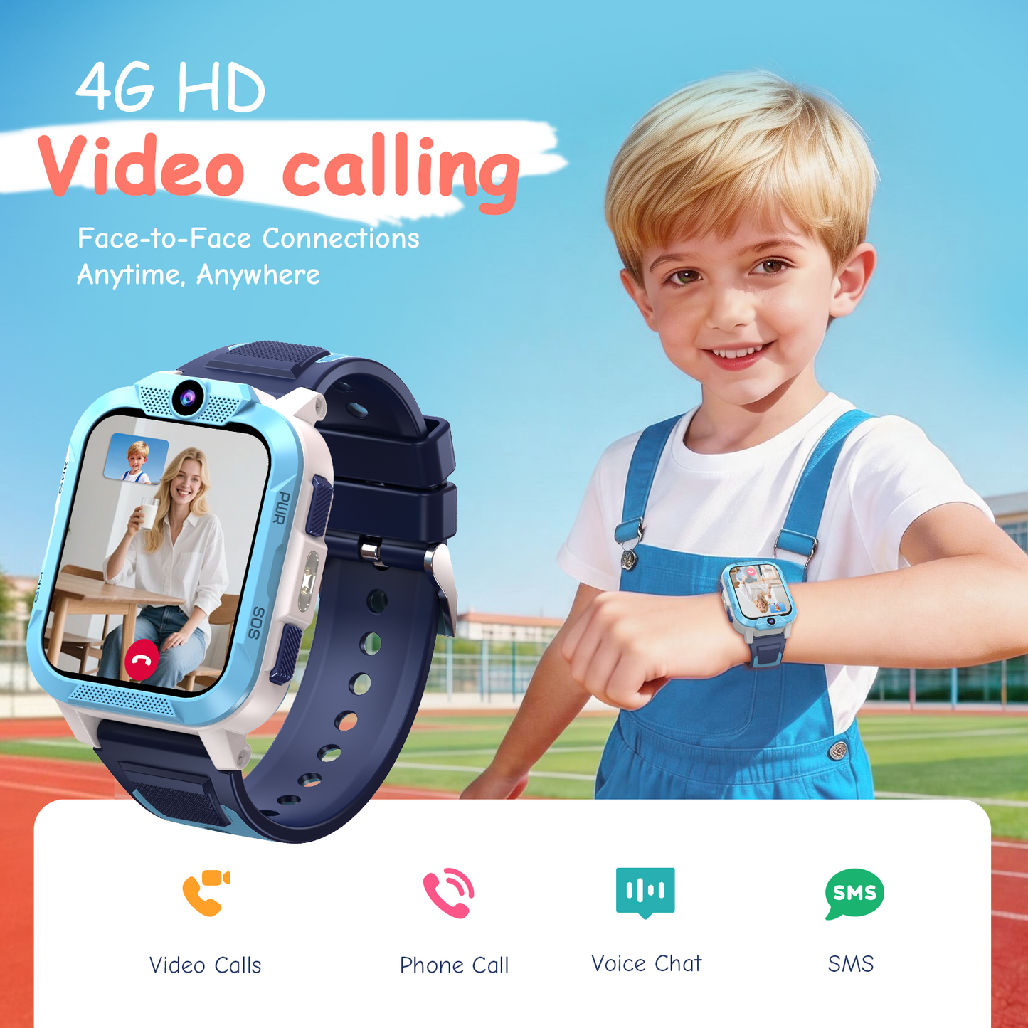 IOWODO Z40Pro  Kids Smartwatch, Blue