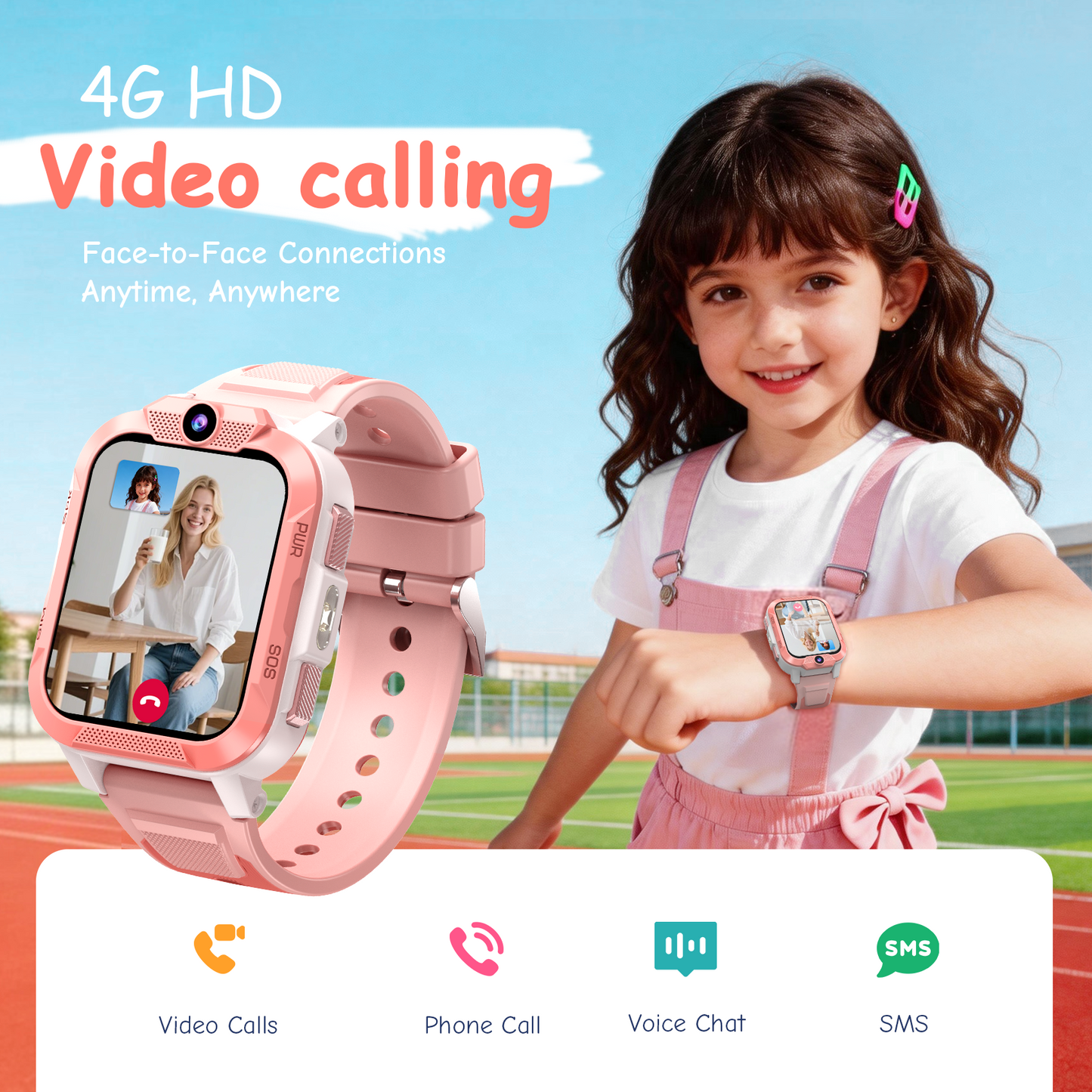 IOWODO Z40Pro Kids Smartwatch, Pink