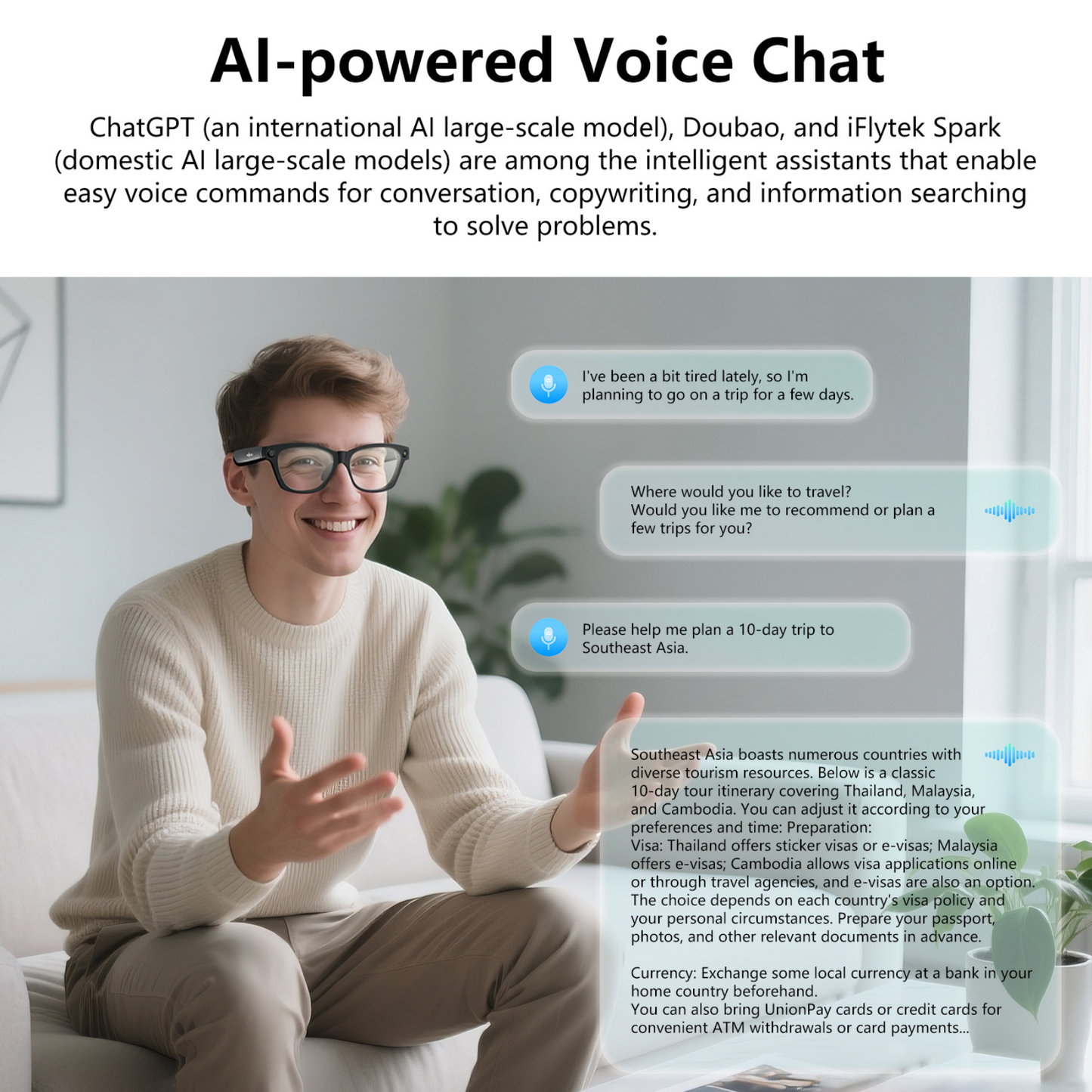 BV100 AI Smart Glasses with Camera