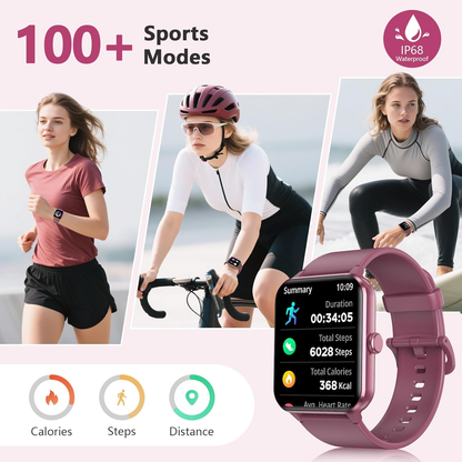 IOWODO Smart Watch for Android and iPhone, 1.85" Smartwatch for Women Men with Bluetooth Calling, Message Notifications, AI Voice Assistant, 100+ Sports Modes, Fitness Tracker