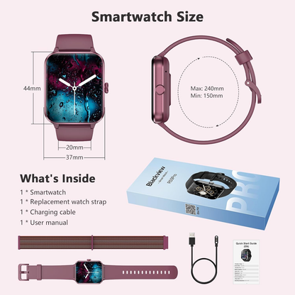IOWODO Smart Watch for Android and iPhone, 1.85" Smartwatch for Women Men with Bluetooth Calling, Message Notifications, AI Voice Assistant, 100+ Sports Modes, Fitness Tracker