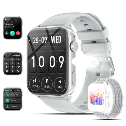 IOWODO Smart Watch for Women and Men, 1.91'' Bluetooth Calling Digital Watch, Fitness Tracker, 100+ Sports Modes, IP68 Waterproof, Android iPhone Compatible