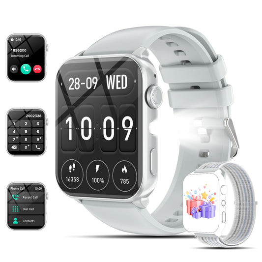 IOWODO Smart Watch for Women and Men, 1.91'' Bluetooth Calling Digital Watch, Fitness Tracker, 100+ Sports Modes, IP68 Waterproof, Android iPhone Compatible