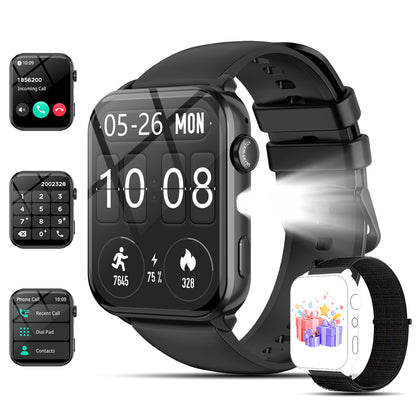 IOWODO Smart Watch for Men, 1.91'' Bluetooth Calling Digital Watch, Fitness Tracker, 100+ Sports Modes, IP68 Waterproof, Android iPhone Compatible
