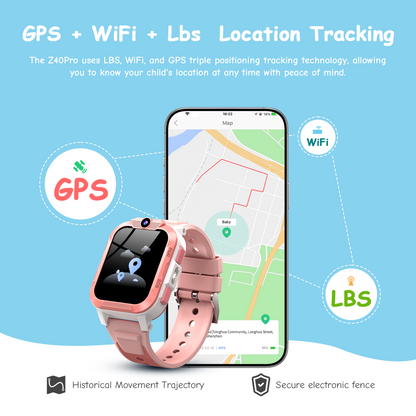 IOWODO Z40Pro Kids Smartwatch, Pink