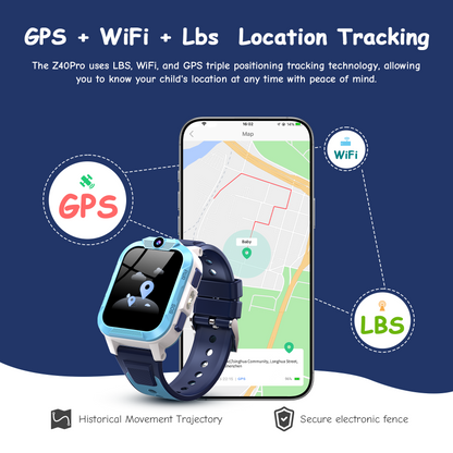 IOWODO Z40Pro  Kids Smartwatch, Blue