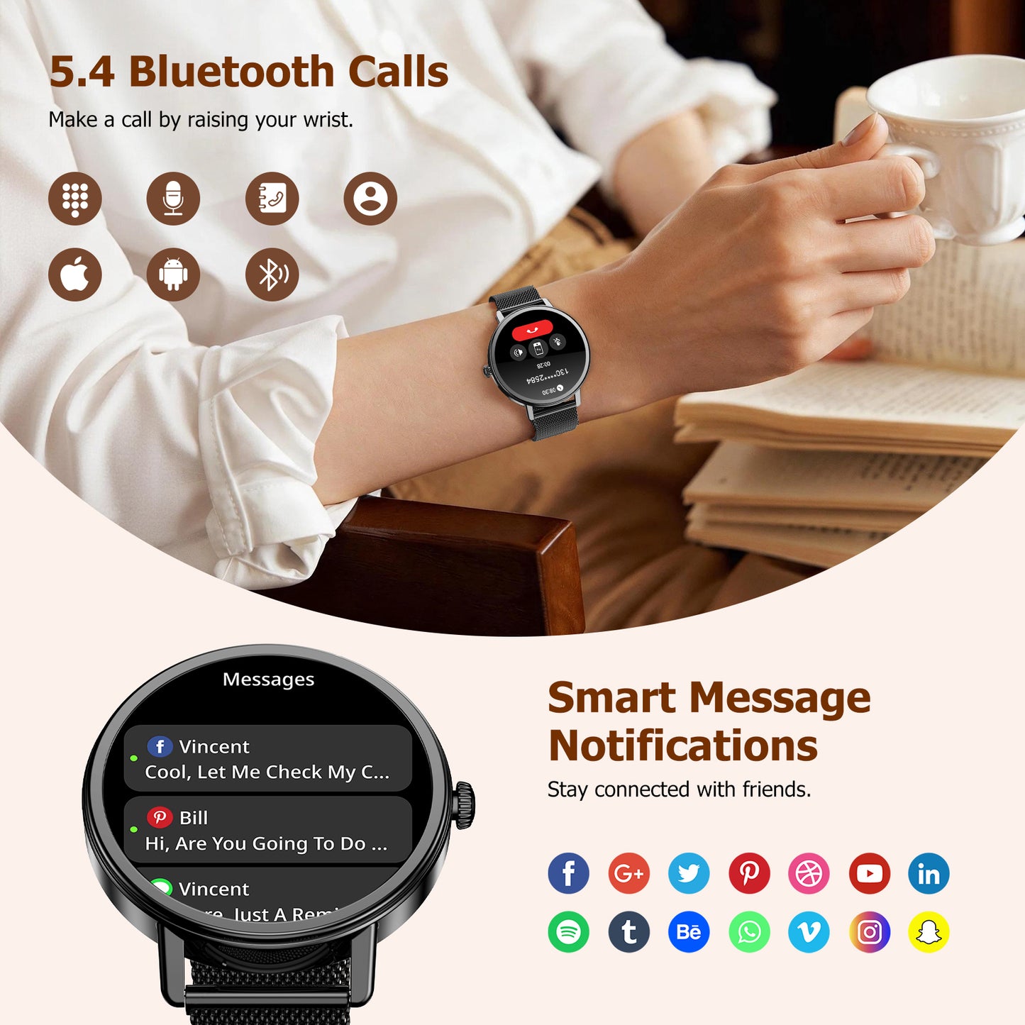 IOWODO X30 Smartwatch, Black
