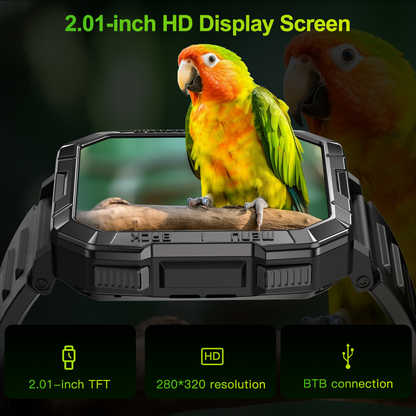 Smartwatch militare IOWODO W60, nero