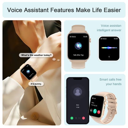 IOWODO R30MAX Unisex-Smartwatch: 1,91-Zoll-LED-Bildschirm, Bluetooth-Anrufe, über 100 Sportmodi, IP68 wasserdicht, 6-Tage-Akku, iOS/Android, Pink