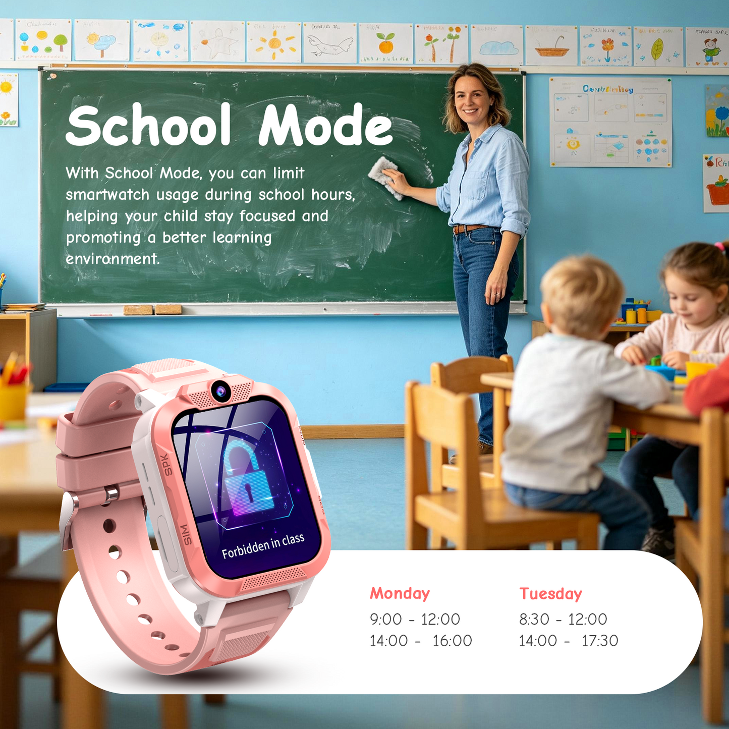 IOWODO Z40Pro Kids Smartwatch, Pink
