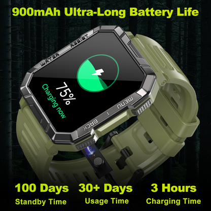 Smartwatch militare IOWODO W60, nero