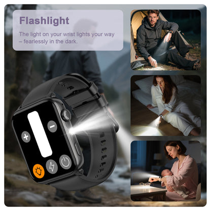 IOWODO R30MAX Unisex Smartwatch: 1.91" LED Screen, Bluetooth Calls, 100+ Sports Modes, IP68 Waterproof, 6-Day Battery, iOS/Android, Black