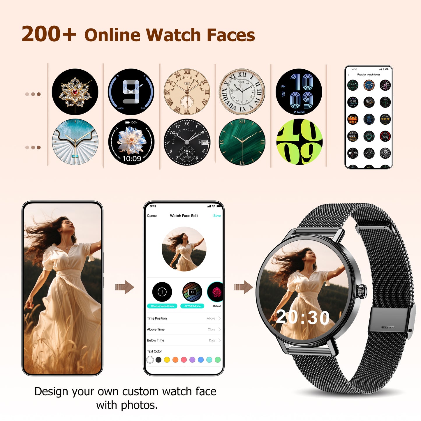 IOWODO X30 Smartwatch, Black
