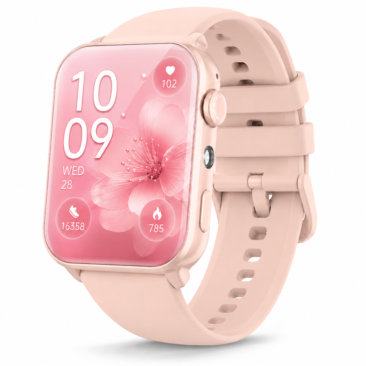 IOWODO Smart Watch for Women ,1.91'' Fitness Tracker with Bluetooth Calling, 100+ Sports Modes, IP68 Waterproof, Message Reminder, Android iPhone, Black