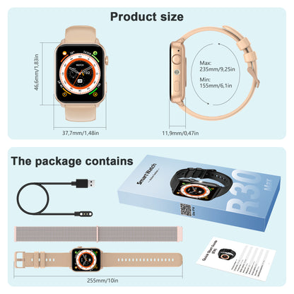 IOWODO R30MAX Unisex-Smartwatch: 1,91-Zoll-LED-Bildschirm, Bluetooth-Anrufe, über 100 Sportmodi, IP68 wasserdicht, 6-Tage-Akku, iOS/Android, Pink