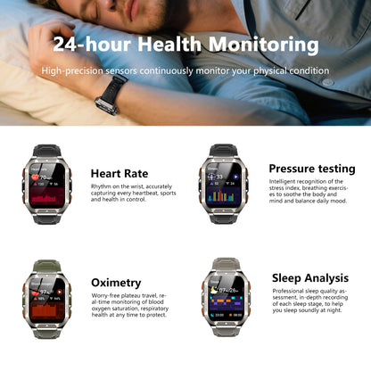 IOWODO W80Pro Outdoor Smartwatch, Black