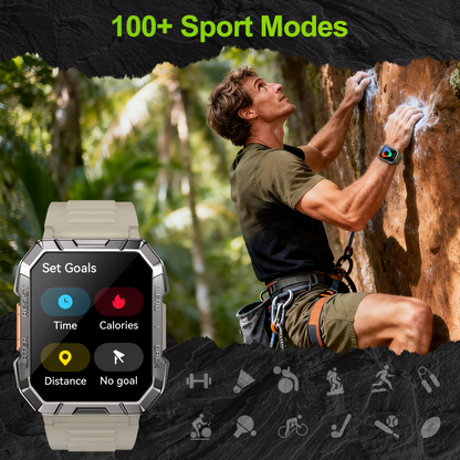 Smartwatch militare IOWODO W60, nero