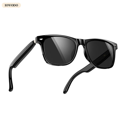 IOWODO D1 Smart Glasses, Polarized Bluetooth Sunglasses with Speaker, Voice Control, UV Protection, Anti Blue Light Lens