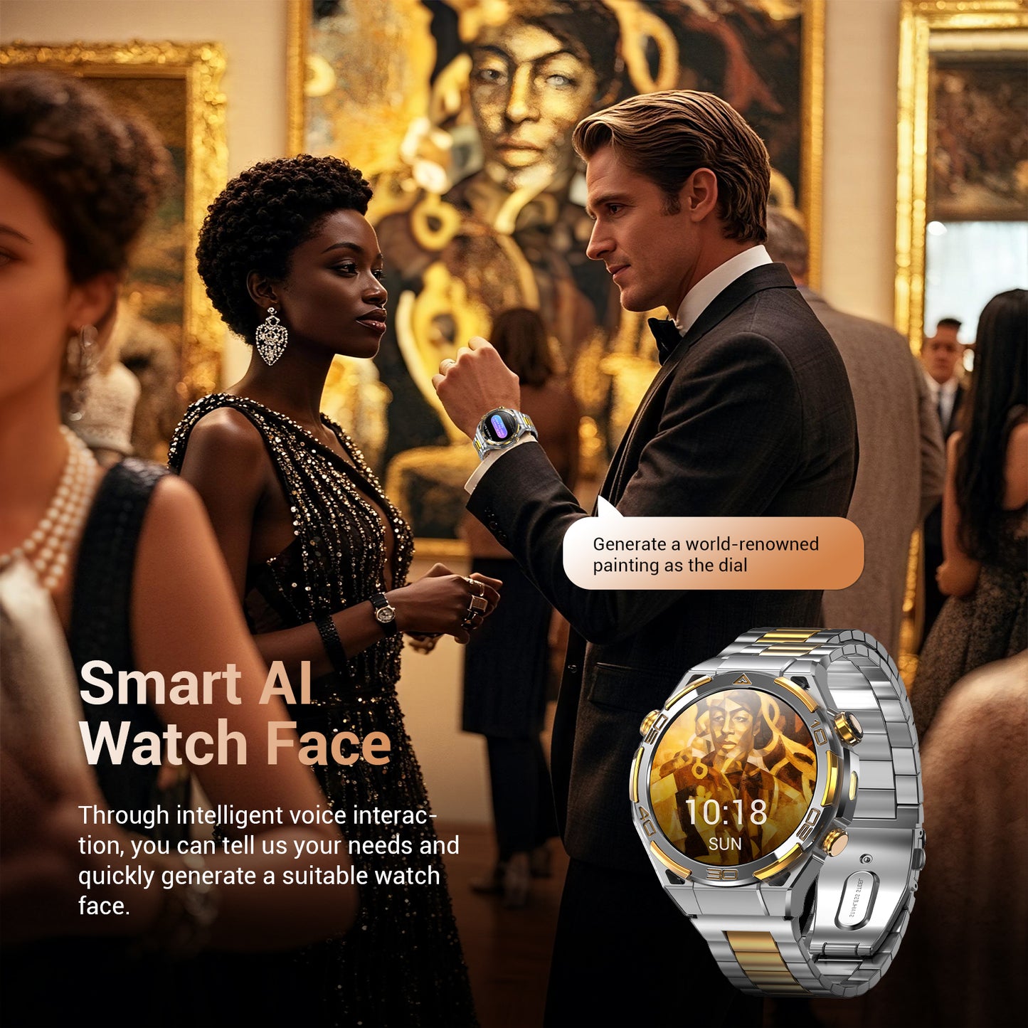 IOWODO Smart Watch for Men, 1.43" AMOLED Bluetooth Call & Answer, Fitness Tracker, 100+ Sport Modes, 900mAh, 1ATM Waterproof Compatible with Android iOS (Sliver)