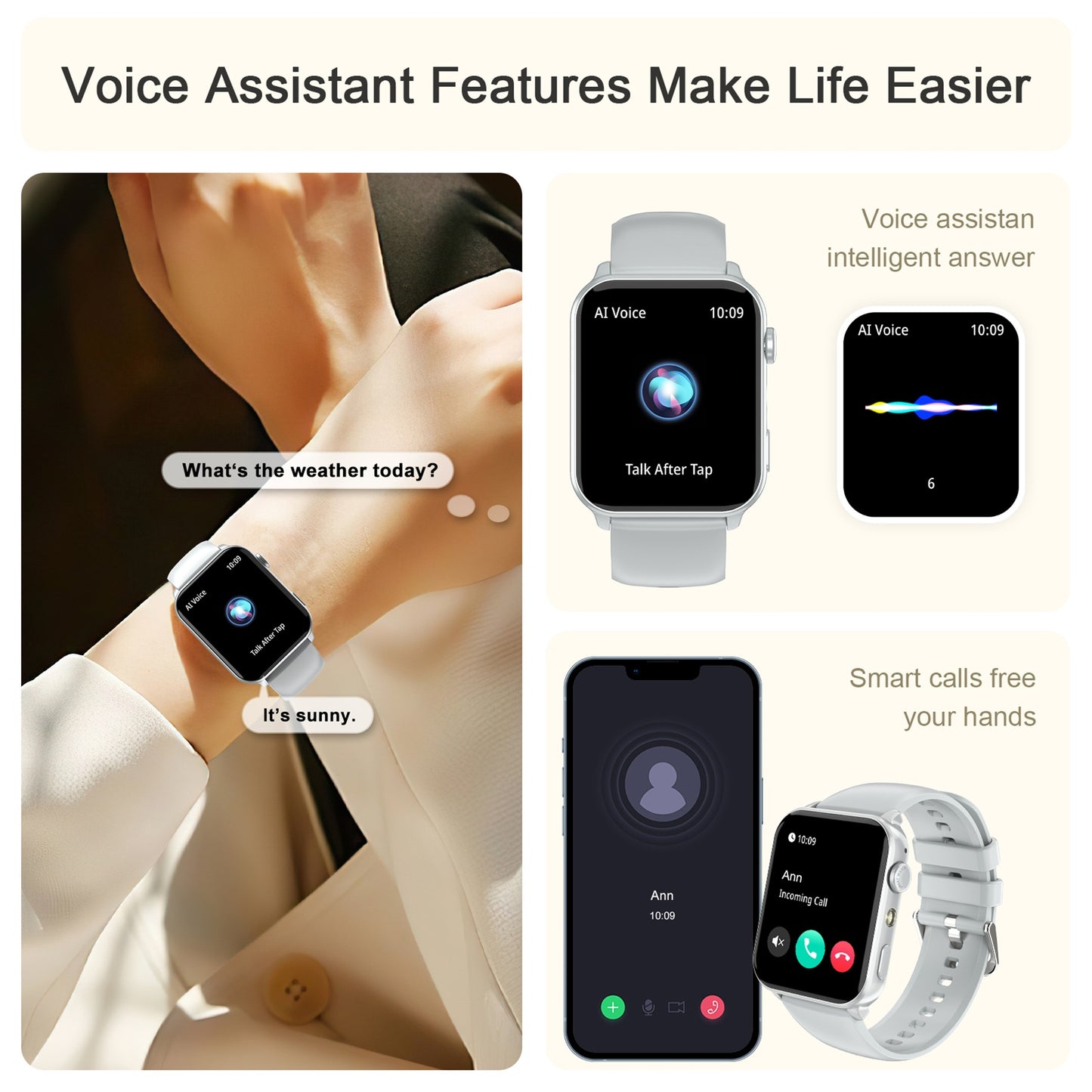 IOWODO R30MAX Unisex Smartwatch: 1.91" LED Screen, Bluetooth Calls, 100+ Sports Modes, IP68 Waterproof, 6-Day Battery, iOS/Android, Grey