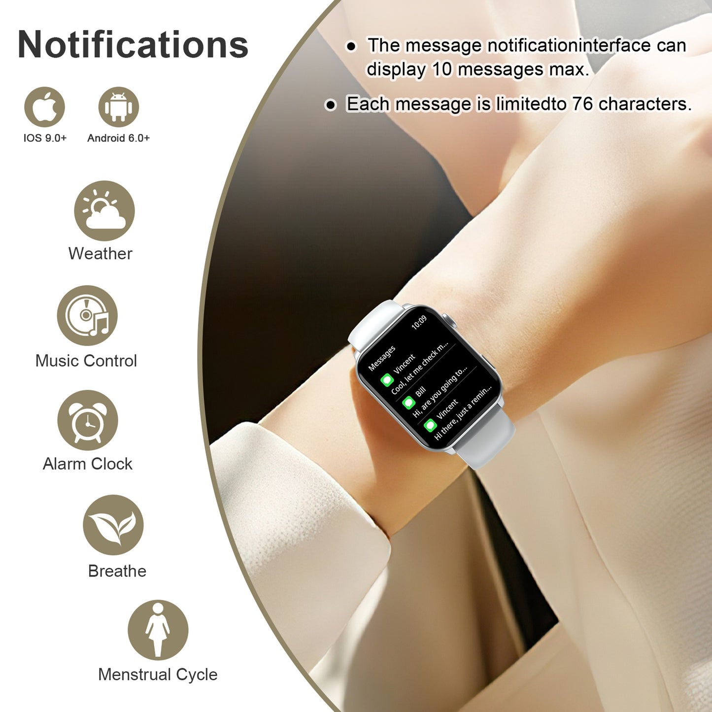 IOWODO R30MAX Unisex Smartwatch: 1.91" LED Screen, Bluetooth Calls, 100+ Sports Modes, IP68 Waterproof, 6-Day Battery, iOS/Android, Grey
