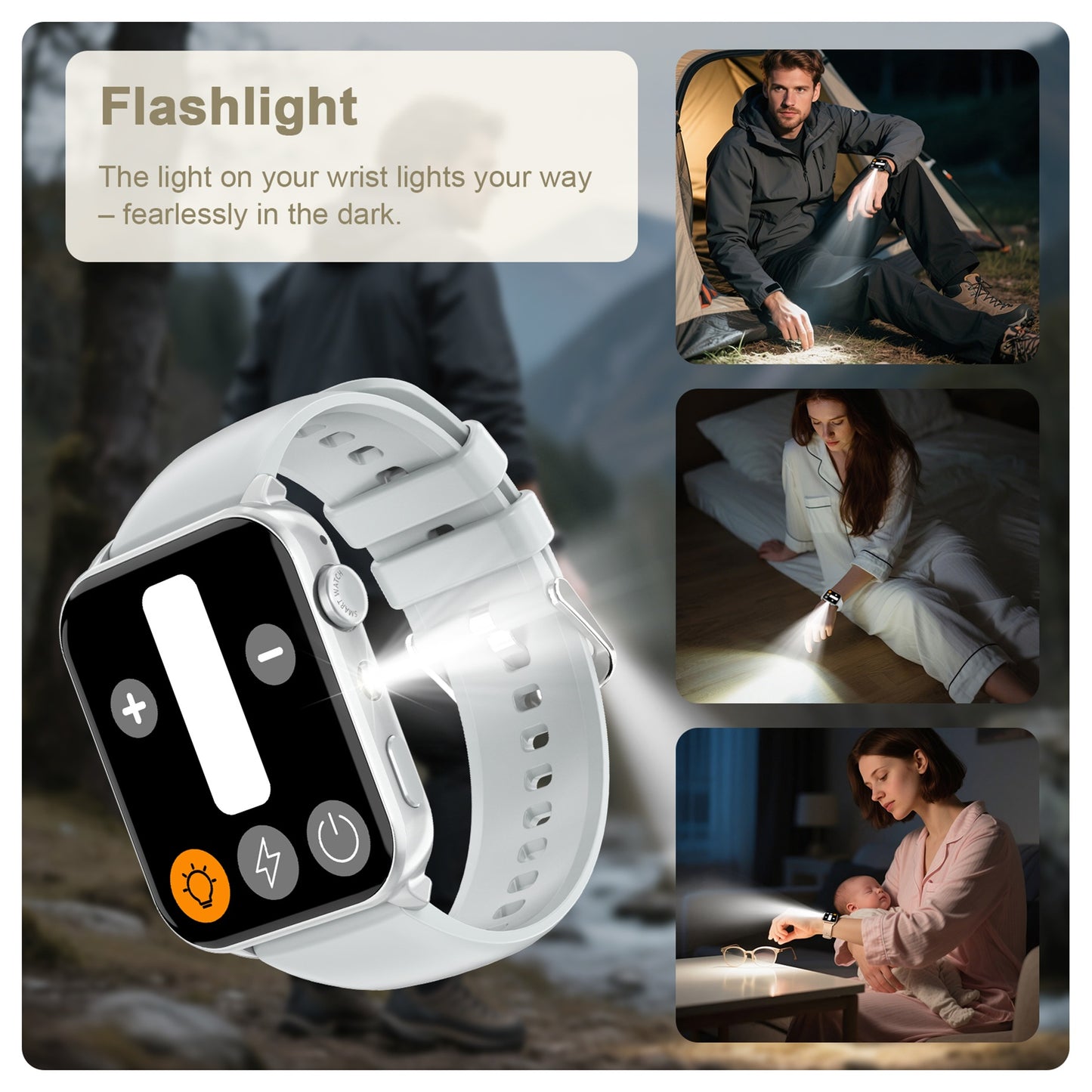 IOWODO R30MAX Unisex Smartwatch: 1.91" LED Screen, Bluetooth Calls, 100+ Sports Modes, IP68 Waterproof, 6-Day Battery, iOS/Android, Grey