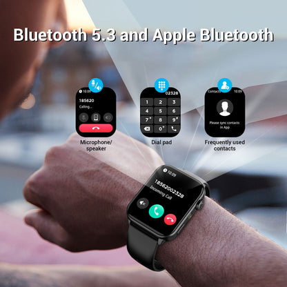 IOWODO Smart Watch for Android and iPhone, 1.85" Smartwatch for Women Men with Bluetooth Calling, Message Notifications, AI Voice Assistant, 100+ Sports Modes, Fitness Tracker