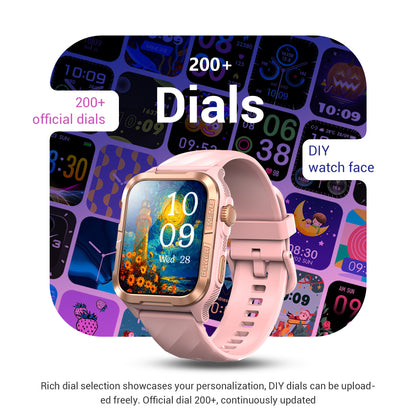 Montre connectée militaire IOWODO W60 : grand écran 2,01 pouces, autonomie de 100 jours, appels Bluetooth, lampe torche/boussole, plus de 100 modes sportifs, IP68 (2 bracelets), noir